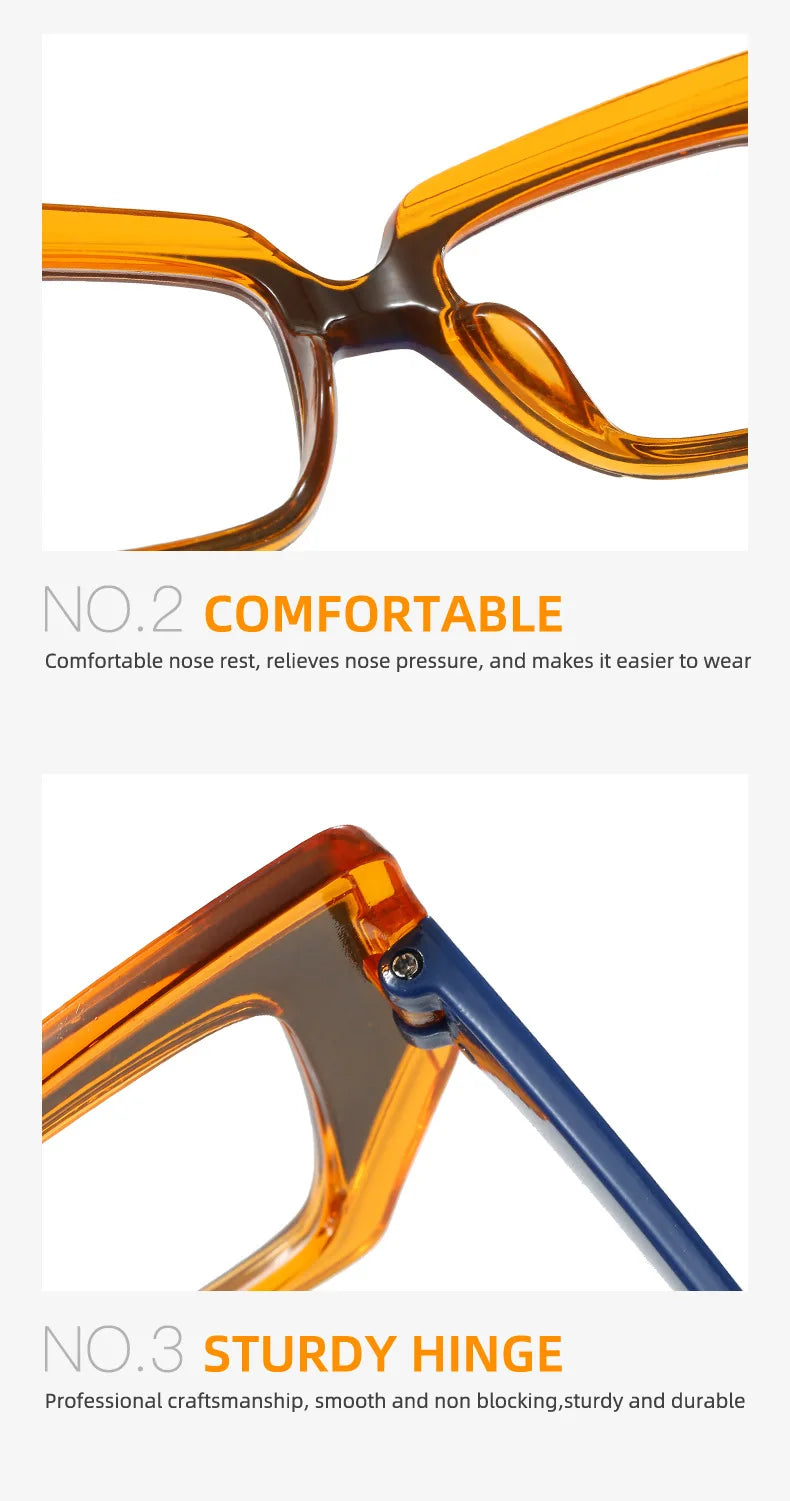 New Clear Thick Frame Eyewear Anti Blue Light Blocking Glasses Square Optical Eyeglasses For Women eye glasses for men