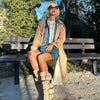 Onlymaker Women Pointed Toe Mid-Calf Boots Buckle Strap Thin High Heel Lady Zipper Female  Stiletto Boots
