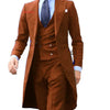 Royal Blue Long Tail Coat 3 Piece Gentleman Man Suit Smoking Da Sposo Moda Maschile Per Giacca Da Ballo Da Sposa Gilet Con