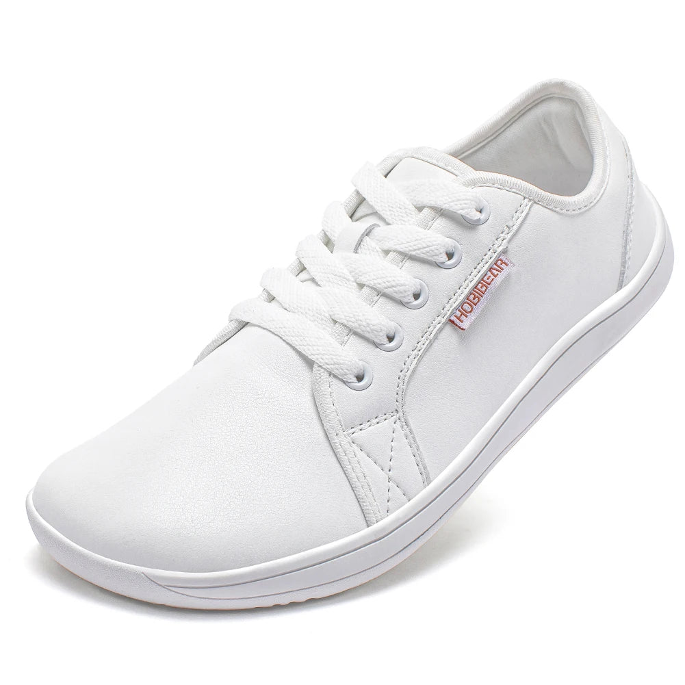 HOBIBEAR Minimalistische Schuhe für Herren und Damen, weite Zehenbox, Barfuß-Schuhe, Zero Drop, Freizeit-Sneaker aus Kunstleder, leichte Walking-Sneaker