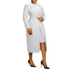 HLJ High Quality Elegant Office Lady Blazer Two Piece Sets Women Lapel Long Sleeve Coat And Slim Dress Outfit Female Clothing
