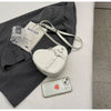 Vintage Y2K Kleine Kettennieten-Umhängetasche Herzförmige Geldbörse Handtasche Rotes PU-Leder Gothic Tote Bag Mode Frauen Umhängetasche