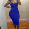 AliExpress Summer Sexy Tank Top Dress European and American Plus Size Women's Sleeveless Midi Dress