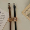 Heißer Verkauf Damenuhr Kleines Quadratisches Zifferblatt Dünnes Lederarmband Damenuhr Elegante Quarz-Damenuhren Lässige Uhr Damen
