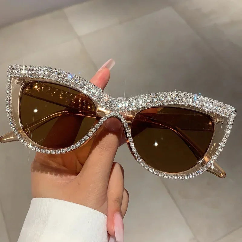 Blumen Katzenaugen Retro Strass Sonnenbrille für Damen Elegant Fashion Herren Trend Designer Outdoor Party Sonnenbrillen Eyewear