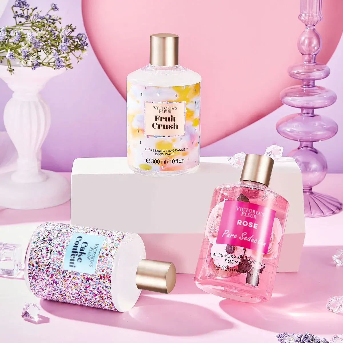 Victoria fragrance shower gel lasting fragrance secret language of love Moisturizing&oil controlling deep cleaning