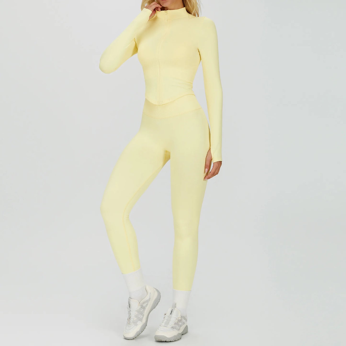 SWELTERING 2/3PCS Seamless Yoga Set Gym Clothes Sportswear Fitness Suits Women Workout Bra Crop Top Long Sleeve Sports Suits
