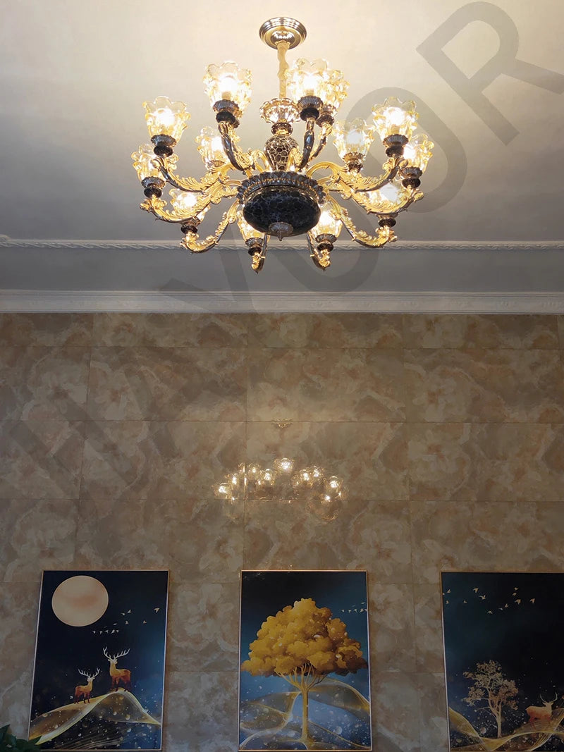 Kronleuchter Wohnzimmer Groß Luxus Kristall Lampe Esszimmer Schlafzimmer Dekoration Französischer Retro Kronleuchter Beleuchtung