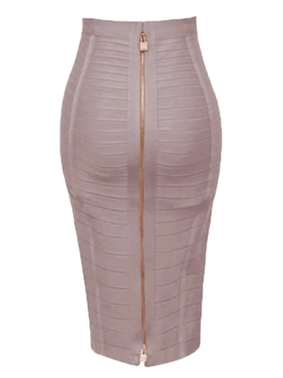 16 Farben Sexy Einfarbig Reißverschluss Orange Blau Schwarz Rot Bandage Rock Damen Elastisch Bodycon Sommer XL XXL Bleistiftröcke 58cm