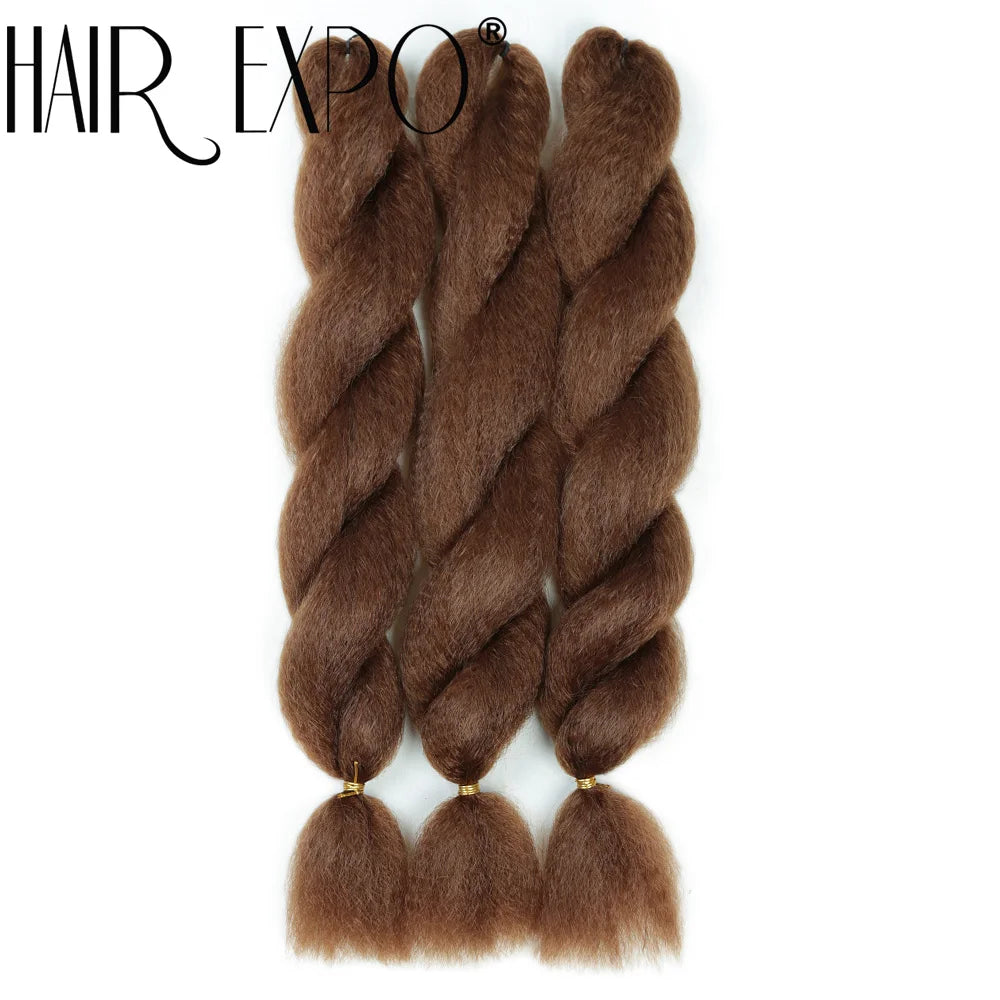 26Inch Vixen Crochet Bulk Hair Synthetic Jumbo Braids Fluffy Yaki Straight Crochet Hair Afro Kinky Curly Braiding Hair Extension