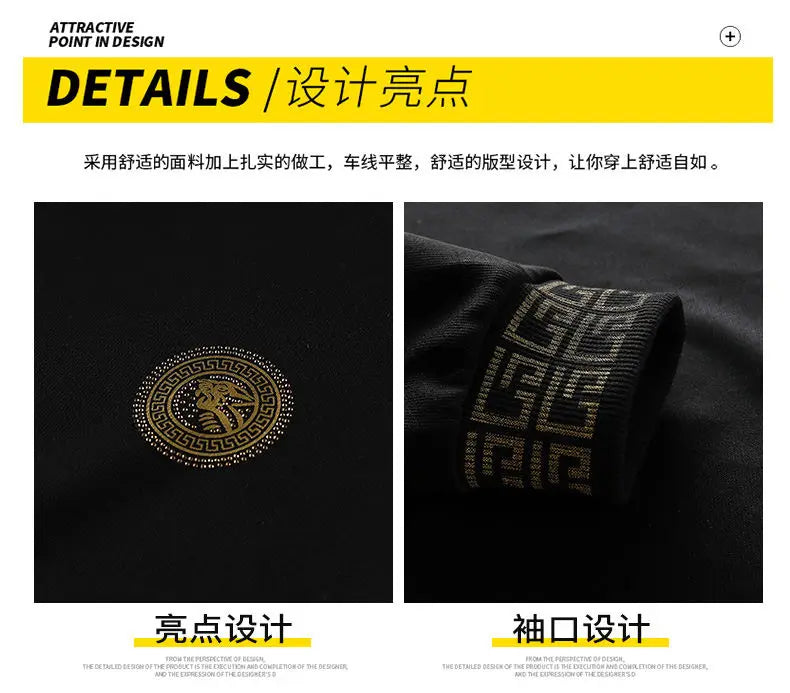Fashion Hip Hop Halbhoher Kragen Sweatshirts Luxus-Druck Mode Vielseitiger Pullover Hoodie Soziale Nachtclub Herrenbekleidung