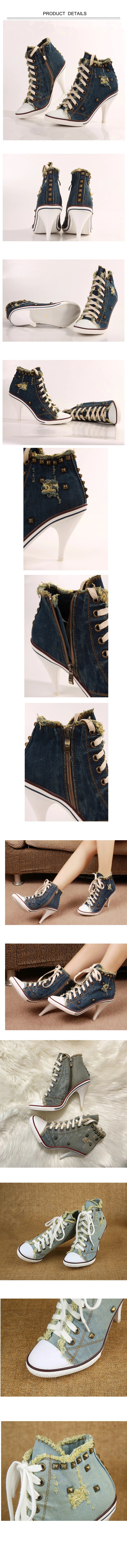Women Boots Short High Heels Shoes For Women Botas British Style Rivet Ankle Boots Pointed Toe Side zipper strap Female Heels