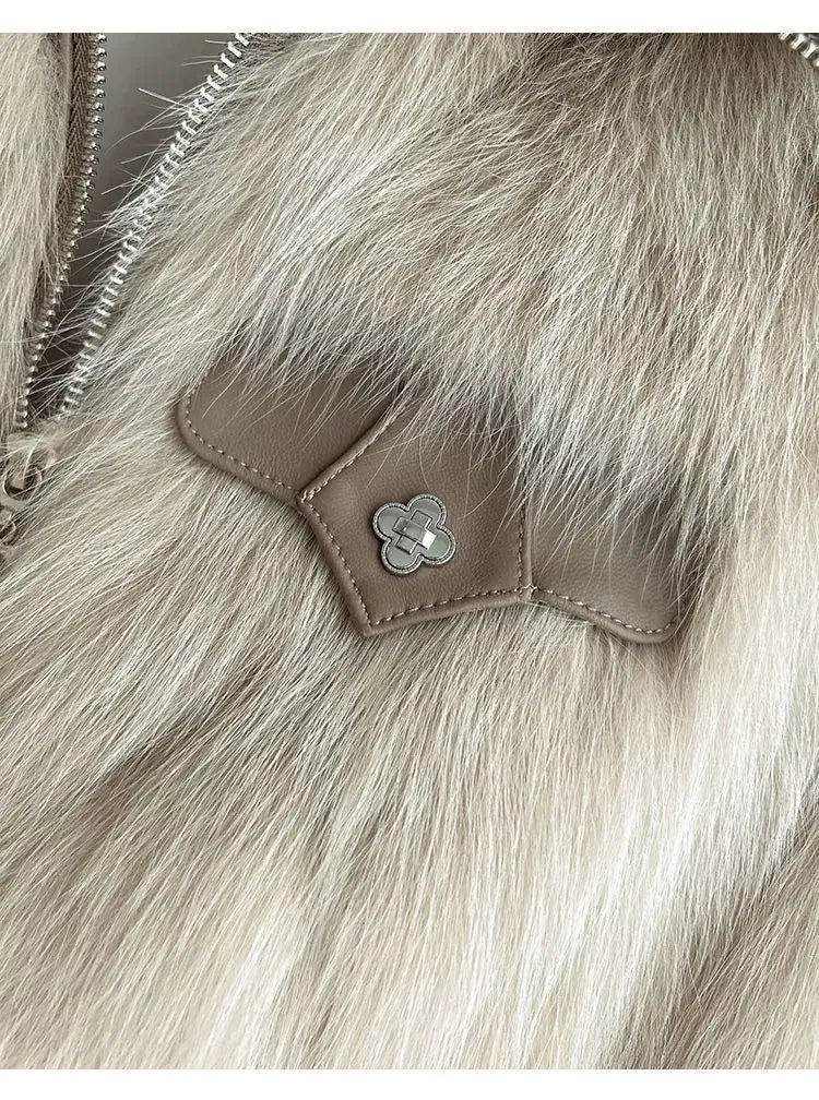 Spring and Autumn Korean Chic Polo Collar Loose Fur Coat Women Clothing Winter Coat Faux Fox Fur Plush Short Jackets Women Tops