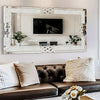 Rectangular Wall Mirror Crystal Crush Diamond Decor 47.2”x23.6” Luxury Shine Silver Mirror for Living Room, Bedroom,Hallway