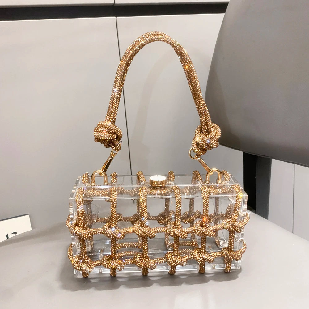 Abendtasche mit Strasssteinen, silberne, handgefertigte Handtasche mit Kristallbesatz für Damen, Geldbörsen und Handtaschen, luxuriöse Designer-Banketttasche