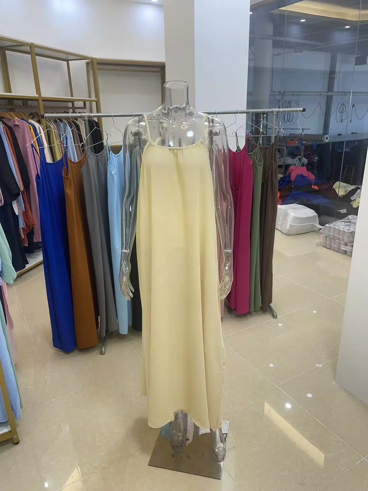 New Arrival Women's Strapless Backless Long Loose Home Dress Comfortable Sleepwear Casual Maxi Dress