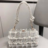Abendtasche mit Strasssteinen, silberne, handgefertigte Handtasche mit Kristallbesatz für Damen, Geldbörsen und Handtaschen, luxuriöse Designer-Banketttasche