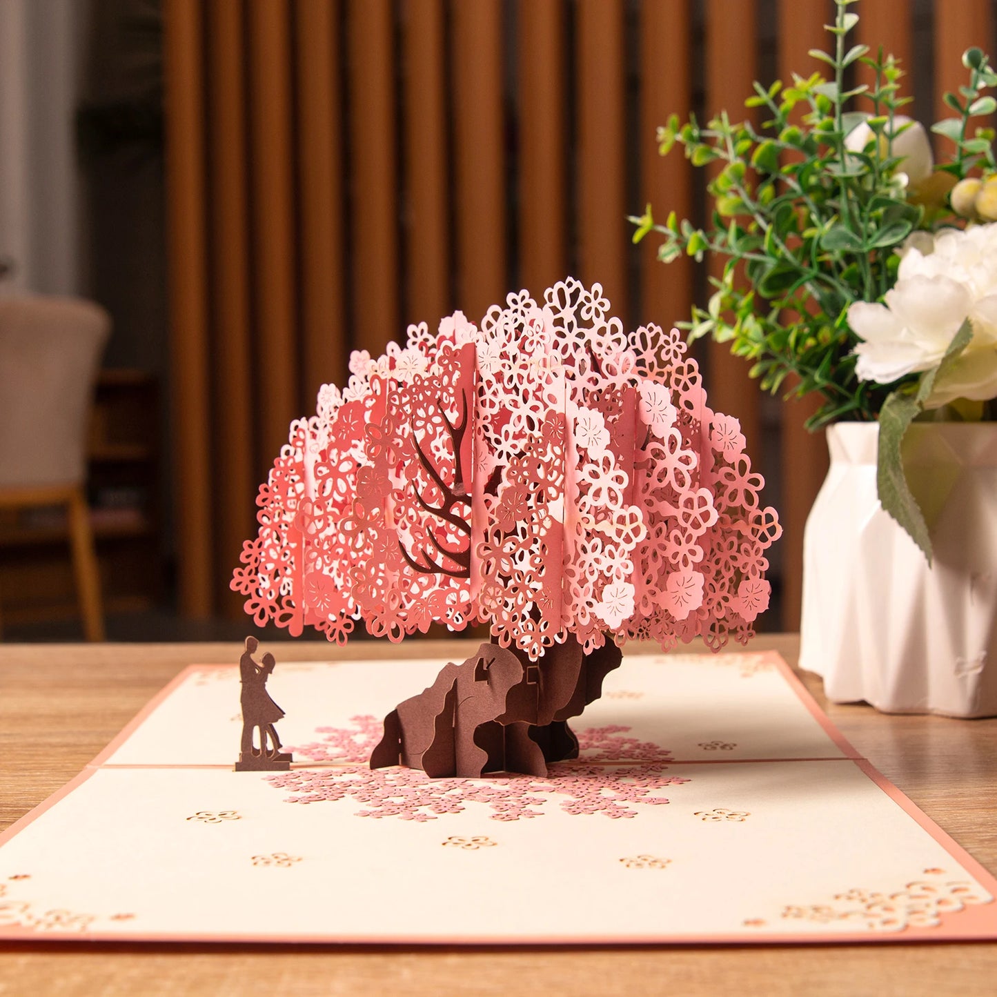 Valentinstag Geschenk 3D Pop Up Karte Jahrestag Hochzeit Geburtstag für Ehefrau Ehemann Grußkarten mit Umschlag und Notizkarte