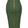 16 Colors Sexy Solid Zipper Orange Blue Black Red Bandage Skirt Women Elastic Bodycon Summer XL XXL Pencil Skirts 58cm