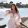 MONICA Trendy Pastrol Crystal Flowers Pleat Short Cocktail Dresses for Teens Cape Party Vestidos De Formatura Customized