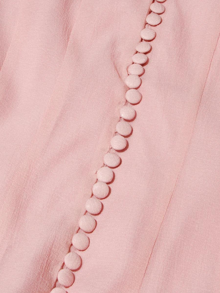 TWOTWINSTYLE Damenkleid Unregelmäßig Gefaltet Patchwork Mode Lang Laternenärmel Tailliertes Minikleid 2024 Neue Kleidung