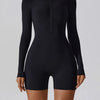 Summer Zipper Workout Jumpsuit Sports Overalls Women Gym Clothing Running Fitness Suits Gym Tracksuit Short Sportswear Yoga Set