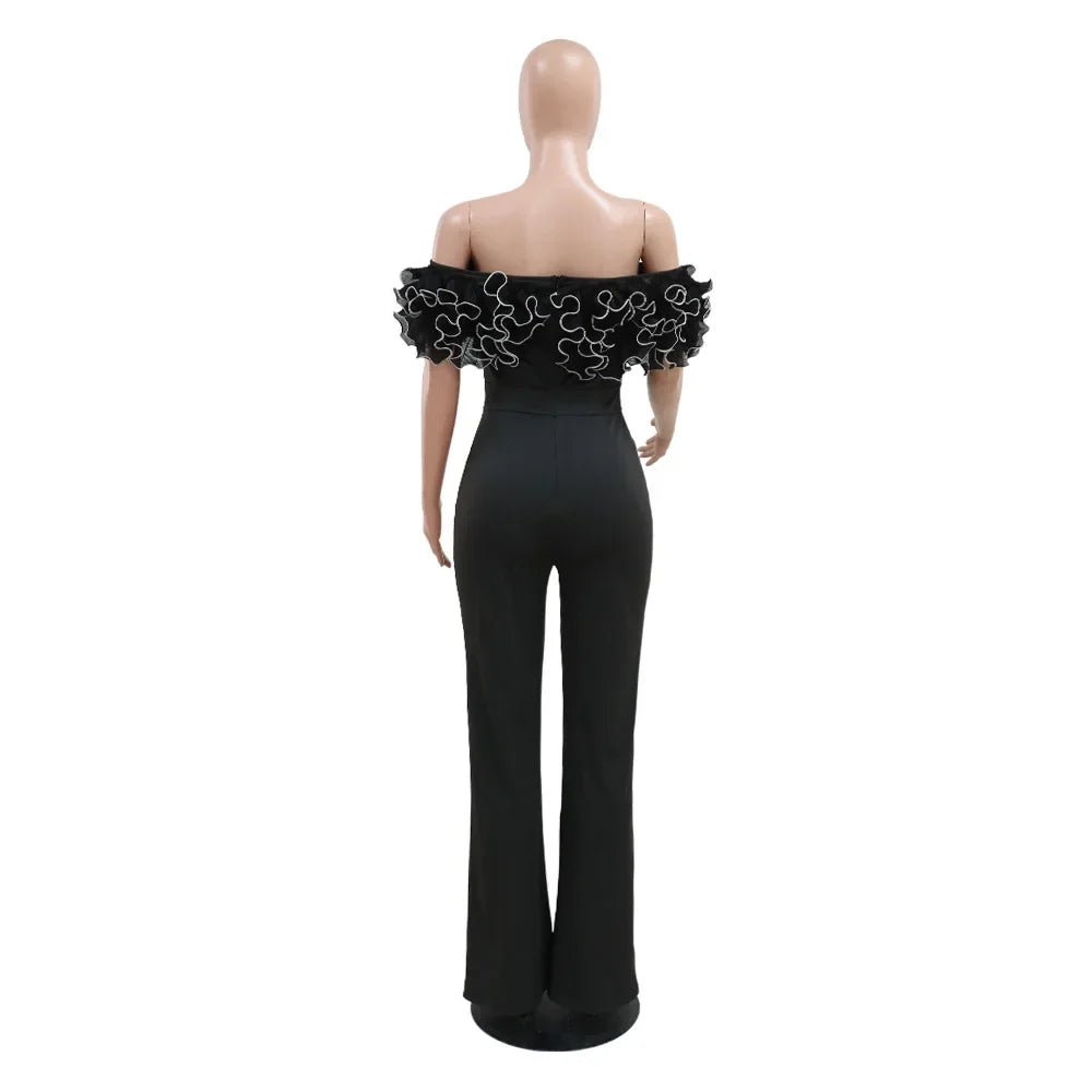 Sexy Jumpsuit mit Slash-Ausschnitt, figurbetont, für Damen, Overall, Rose, Einteiler, Damen, Club-Overalls, Promi-Outfits, Party, Sexy Rompers