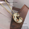 MHS.SUN Neue Leopard Bubble Buchstabenkette Vergoldet Chunky Bubble Zirkon 26 Initialen Anhänger Halskette Frauen Modeschmuck