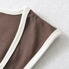 Woman Fashion Slim Solid Contrust Camis Casual Sleeveless Tanks Square Collar Crop Tops Clothing Streetwear Mujer 2024 Y2k