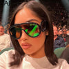 Oversized Wellen-Masken-Sonnenbrille Einteilige Damen-Sport-Y2K-Punk-Sonnenbrille für Damen 2024 Luxusmarke Steampunk-Brillen-Goggle