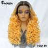 Latisha 13X6 HD Synthetische Spitzenfrontperücke lockig vorgezupfte Lace-Frontal-Perücke mit Pony für Damen, Highlights mit Babyhaar, 24 Zoll