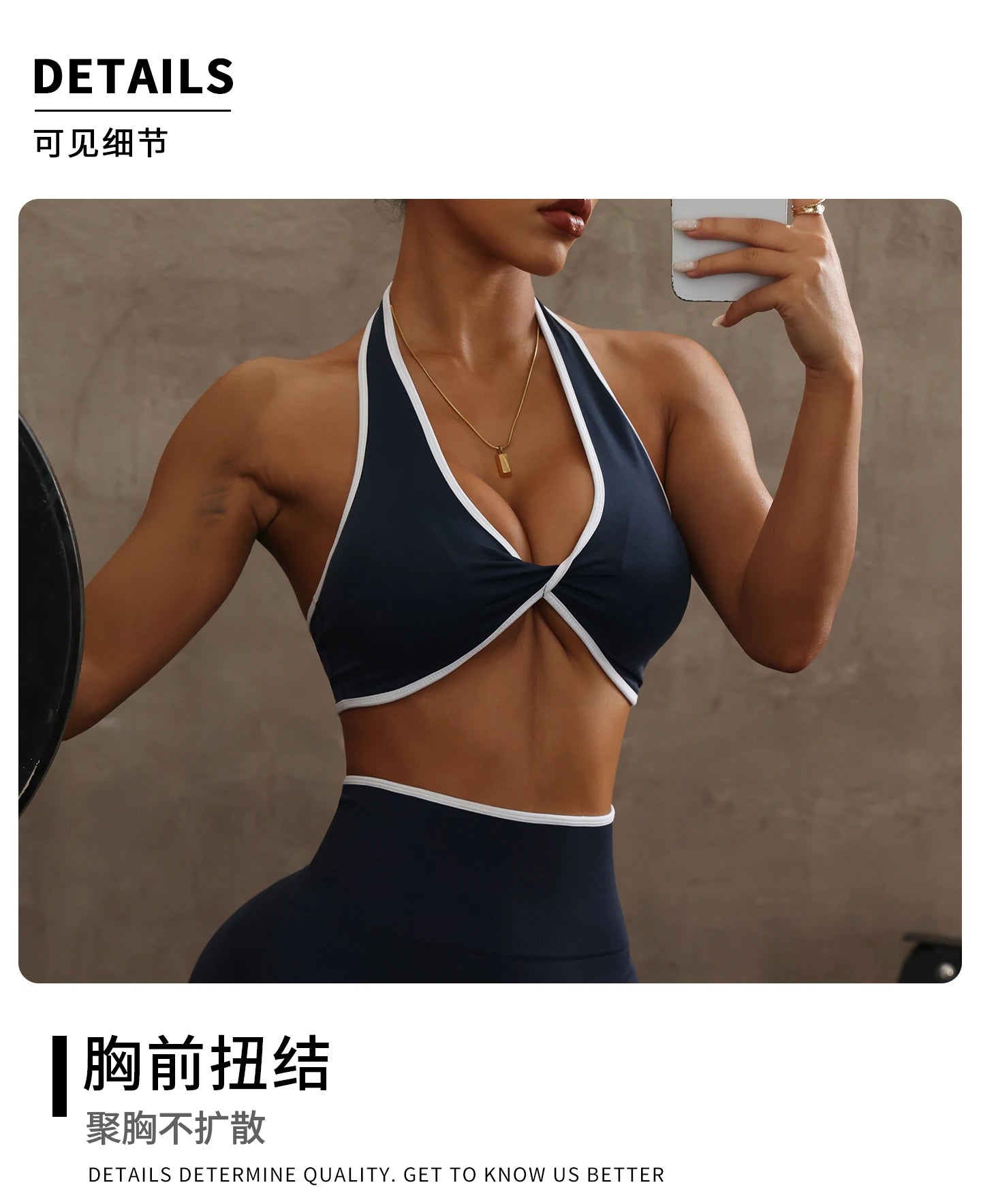 ZHEJIN 2 Piece Yoga Set Women Contrast Trim Halter Sports Bra High Waist Seamless Leggings Gym Workout Set Fitness Activewear Su