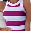 Summer Basic Elastic Tank Top Digital Printing T-shirt Women's O Neck Racerback Sexy Tank Top Stripe Print Sleeveless Tank Top