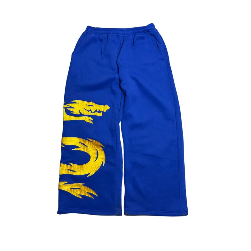 Y2K 2 piece set Anime Character Zipped Hoodie High Street Cosplay Print 5 Colors Daily Wear Trendy wide leg pants streetwear Set