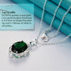 DOTEFFIL 925 Sterling Silver Green Zircon AAAAA Pendant Necklace 16-30 Inch Chain For Woman Fashion Wedding Party Charm Jewelry