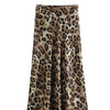 TRAFZA 2024 Women Fashion Leopard Print Skirt Vintage High Waist Midi Skirts Elegant Women Summer Casual Streetwear Skirt