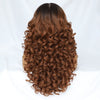 Latisha 13X6 HD Synthetische Spitzenfrontperücke lockig vorgezupfte Lace-Frontal-Perücke mit Pony für Damen, Highlights mit Babyhaar, 24 Zoll