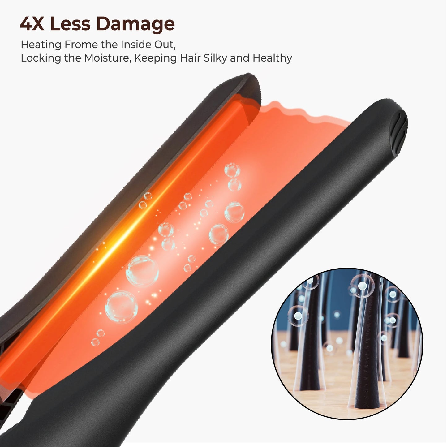 Kleines Glätteisen für kurzes Haar, Temperaturregelbares Stift-Glätteisen, schnelle Aufheizzeit, 3/10 Zoll Bartglätter