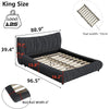 King Size Upholstered Platform Bed with Oversized Padded Backrest Headboard, Luxury Soft Cloud Bed Frame for Bedroom