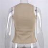 Ribbed Knitted Tops Neck Summer Basic Shirts White Black Casual Sport Vest Off Shoulder Green Women's Tank Top