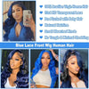 13x4 13x6 4x4 Blue Colored Lace Front Wigs For Black Women Brazilian Transparent Lace Frontal Wigs Human Hair Pre Plucked