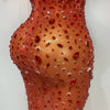 Luxury Rhinestones Sexy Mesh See Through Bodycon Dress Women Birthday Evening Cocktail party Gown Red Carpet Club Stage Outfit