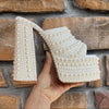 Luxuriöse handgefertigte Plateau-Keilsandalen mit Vollstrassteinen für Damen, modische Sommer-High-Heels, Pantoletten, klobige Schuhe