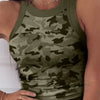 Summer Basic Elastic Tank Top Digital Printing T-shirt Women's O Neck Racerback Sexy Tank Top Stripe Print Sleeveless Tank Top