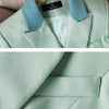 New Spring Autumn Green White Women Slim Blazer Long Sleeve Single Breasted Office Ladies Business Work Wear Formal Jacket Coat