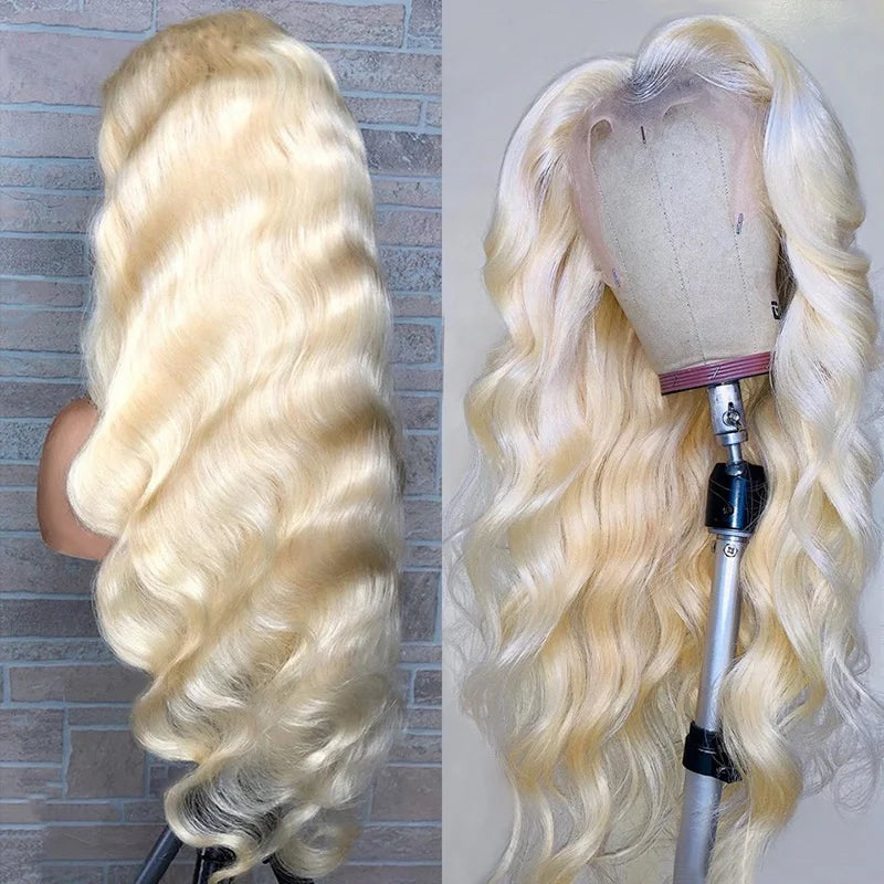 13x4 13x6 360 HD Transparent 613 Lace Frontal Wig Honey Blonde Color Brazilian Raw Body Wave Lace Front Human Hair Wig For Women