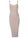 New 2024 Women Sexy Celebrity Midi Red White HL Elastic Bandage Dress Spaghetti Strap Club Bodycon Party Dress Wholesale HL434