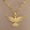 DIEYURO 316L Stainless Steel Phoenix Eagles Pendant Necklace For Women Girl 2023 New Trend Choker Neck Chain Jewelry Gift Party