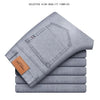 Sommer elastische Herrenjeans Mode Grau Bequeme Business Straight Stretch Baumwolle Casual Denim Hose Marke Männliche Dünne Hosen