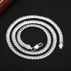 18K Gold/Silver Color 6mm Full Sideways Necklace 8/18/20/24 Inch Chain For Woman Men Fashion Wedding Engagement Jewelry